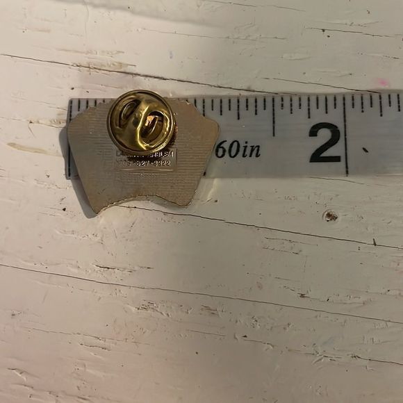 Vintage-1970s-gold tone & white/red enamel “I Love to Polka” hat/lapel/tie pin - Picture 9 of 11